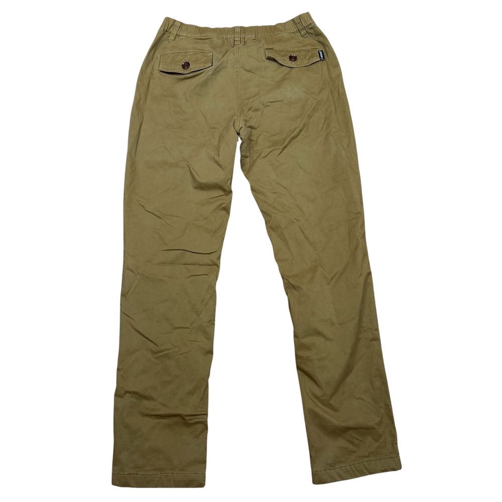 Woof Clothing M Mens Khaki Chino Pants Elastic Waist Button Fly Mesh Lined Brown - Picture 6 of 11
